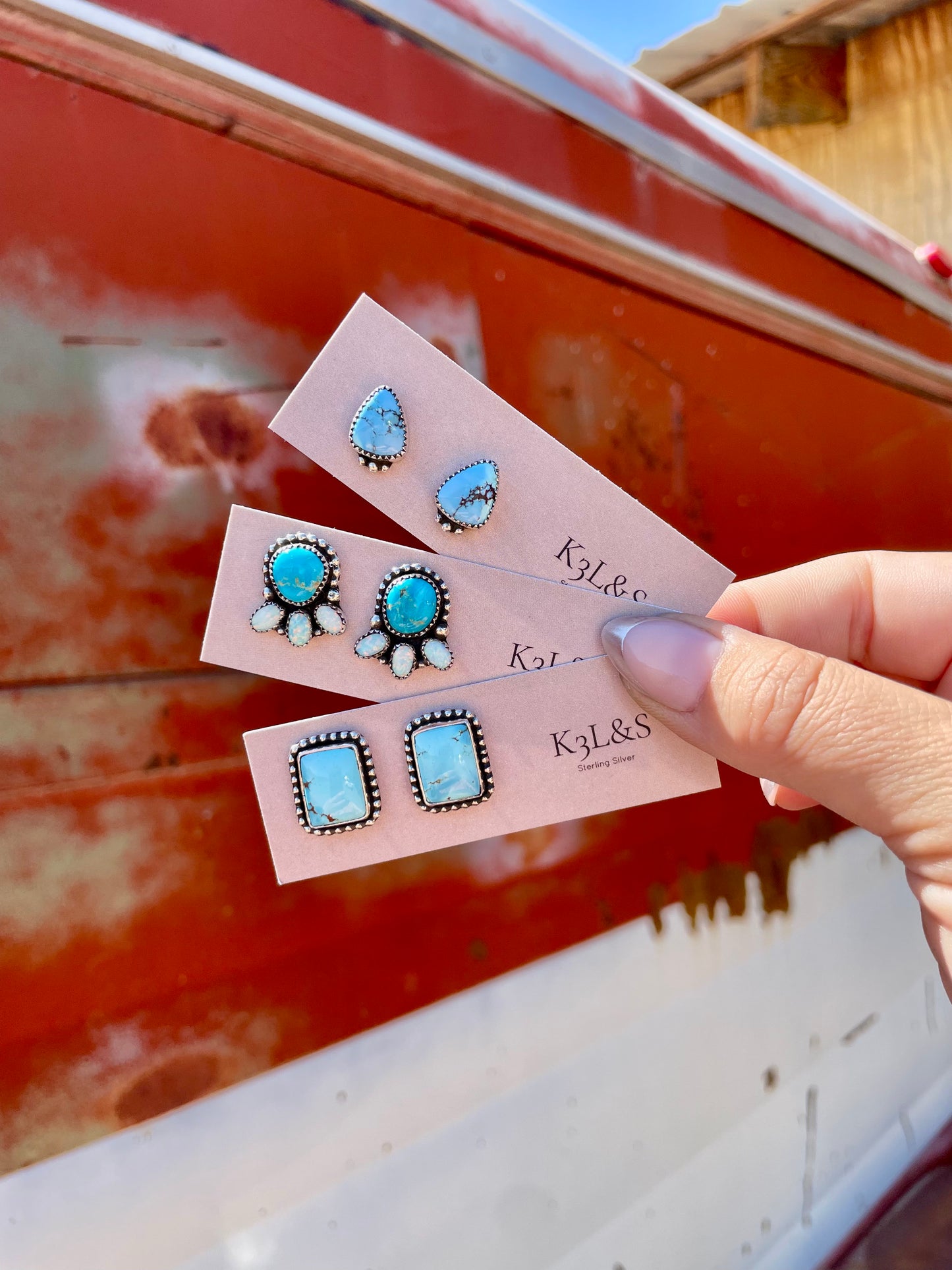 White Water Stud Earrings image 1