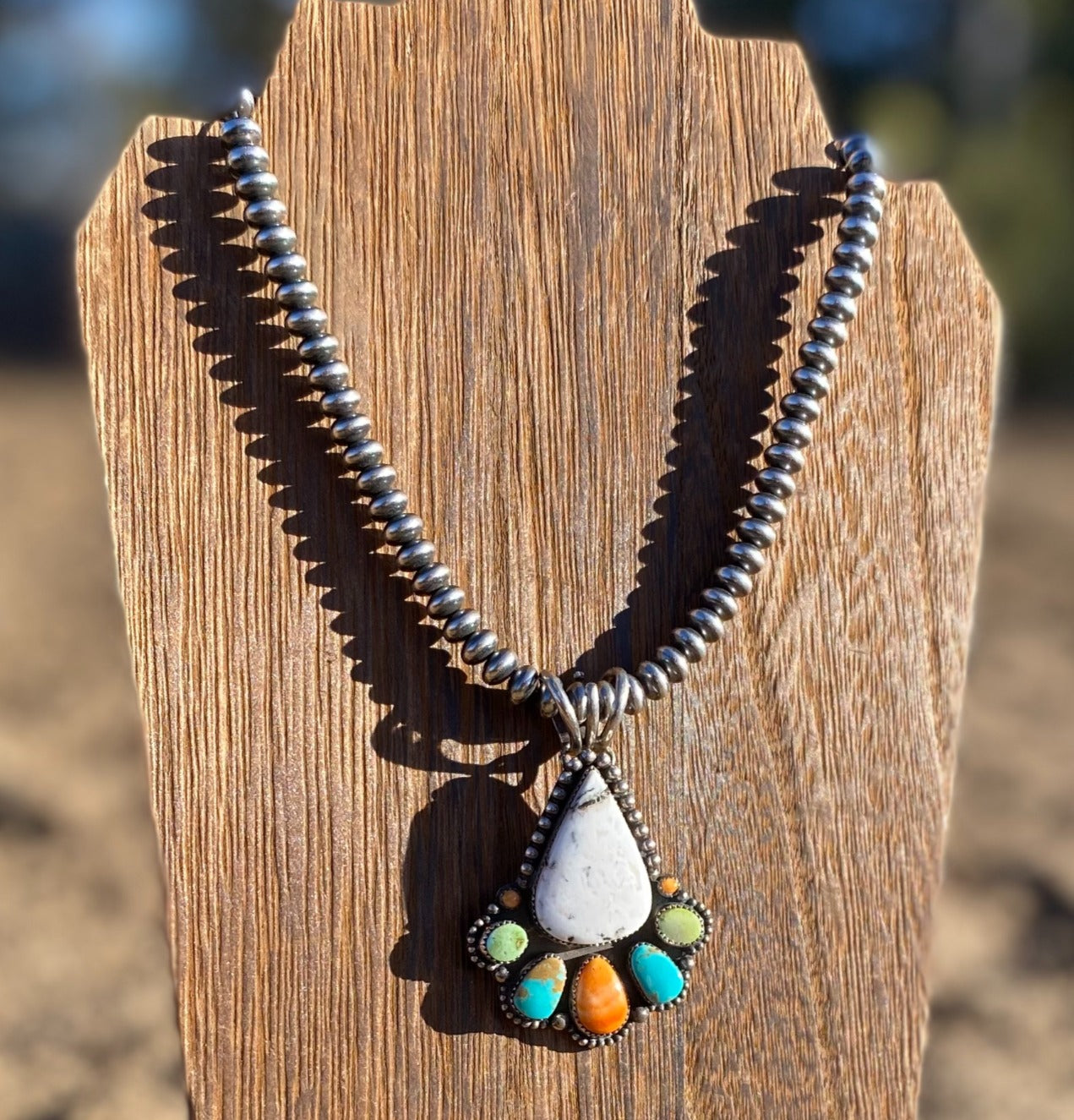 White Buffalo Multi Stone Pendant image 1