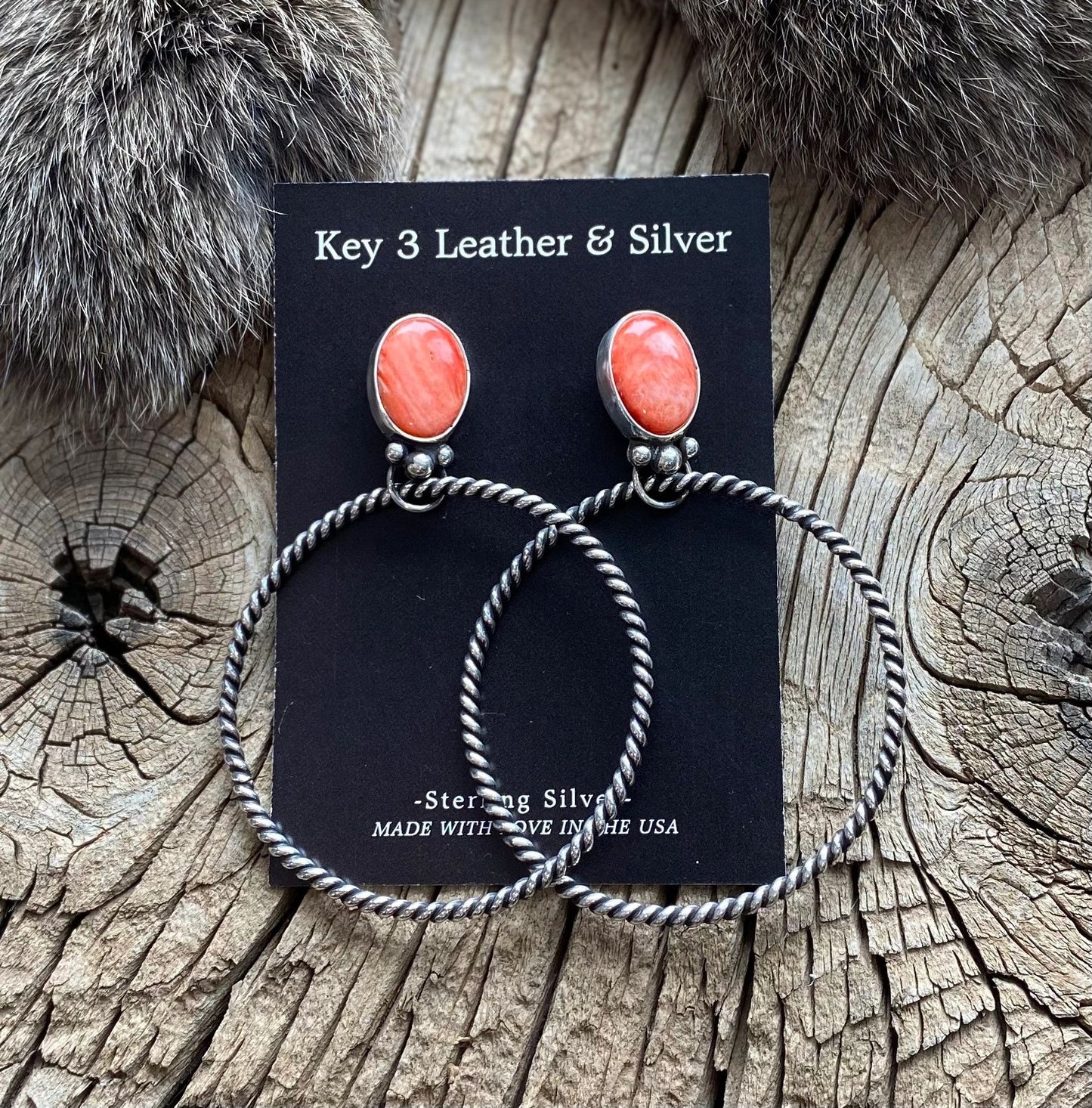 Red Hoop Earrings image 0