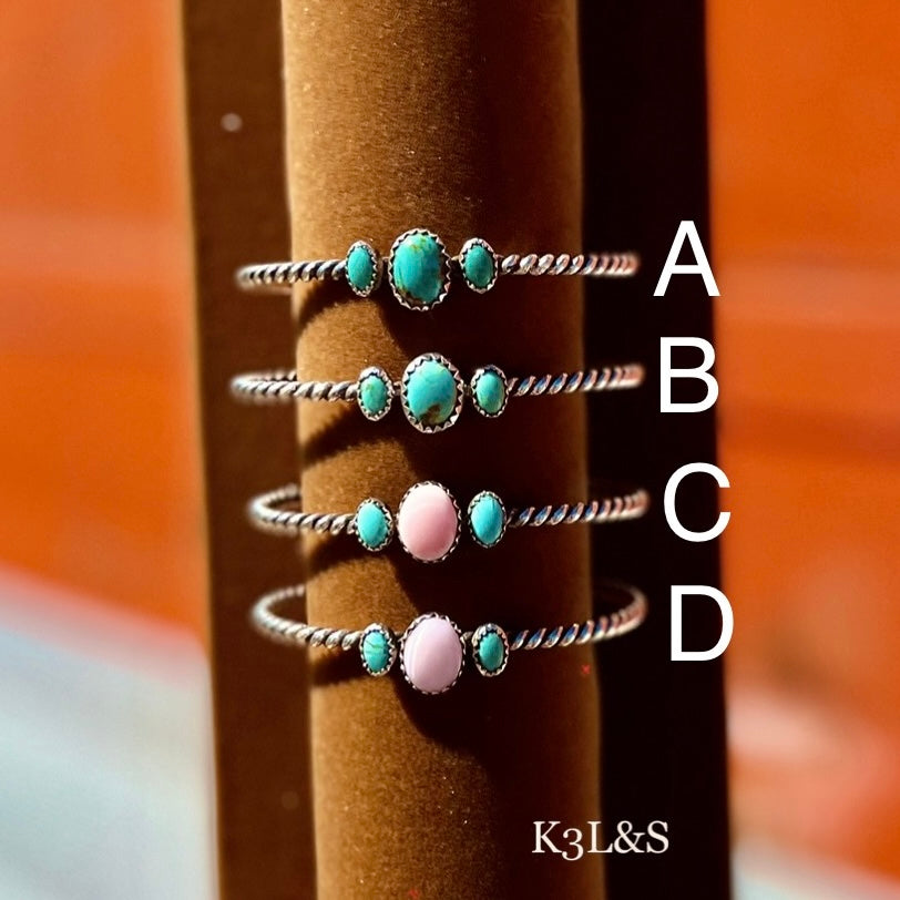 Twisted Turquoise/ Pink Bracelets image 1