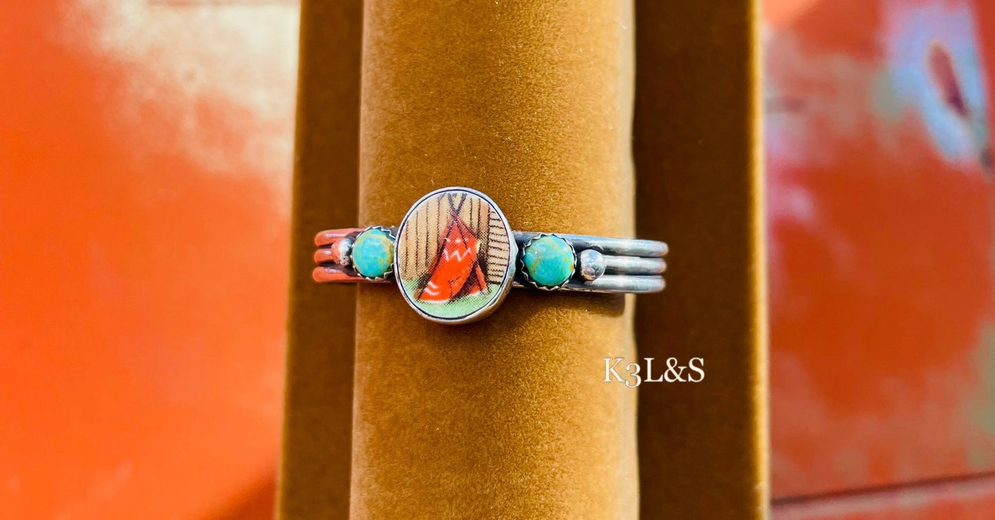 Turquoise Teepee Baby Bracelet image 1