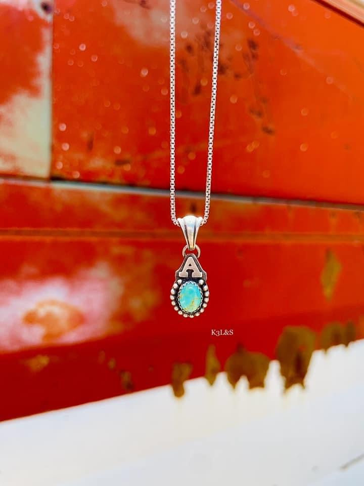 Pre-order Turquoise Initial Pendants image 2