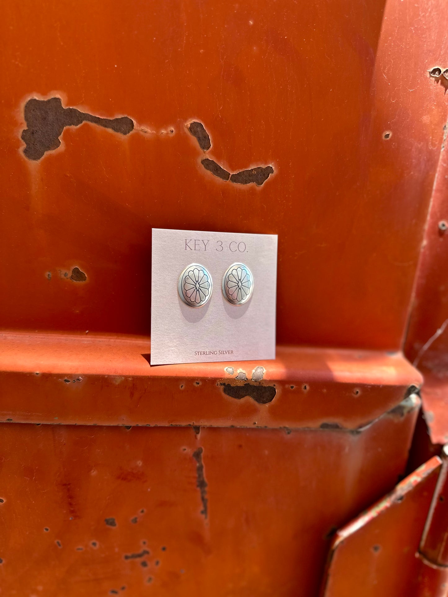 Long Oval Flower Concho Studs