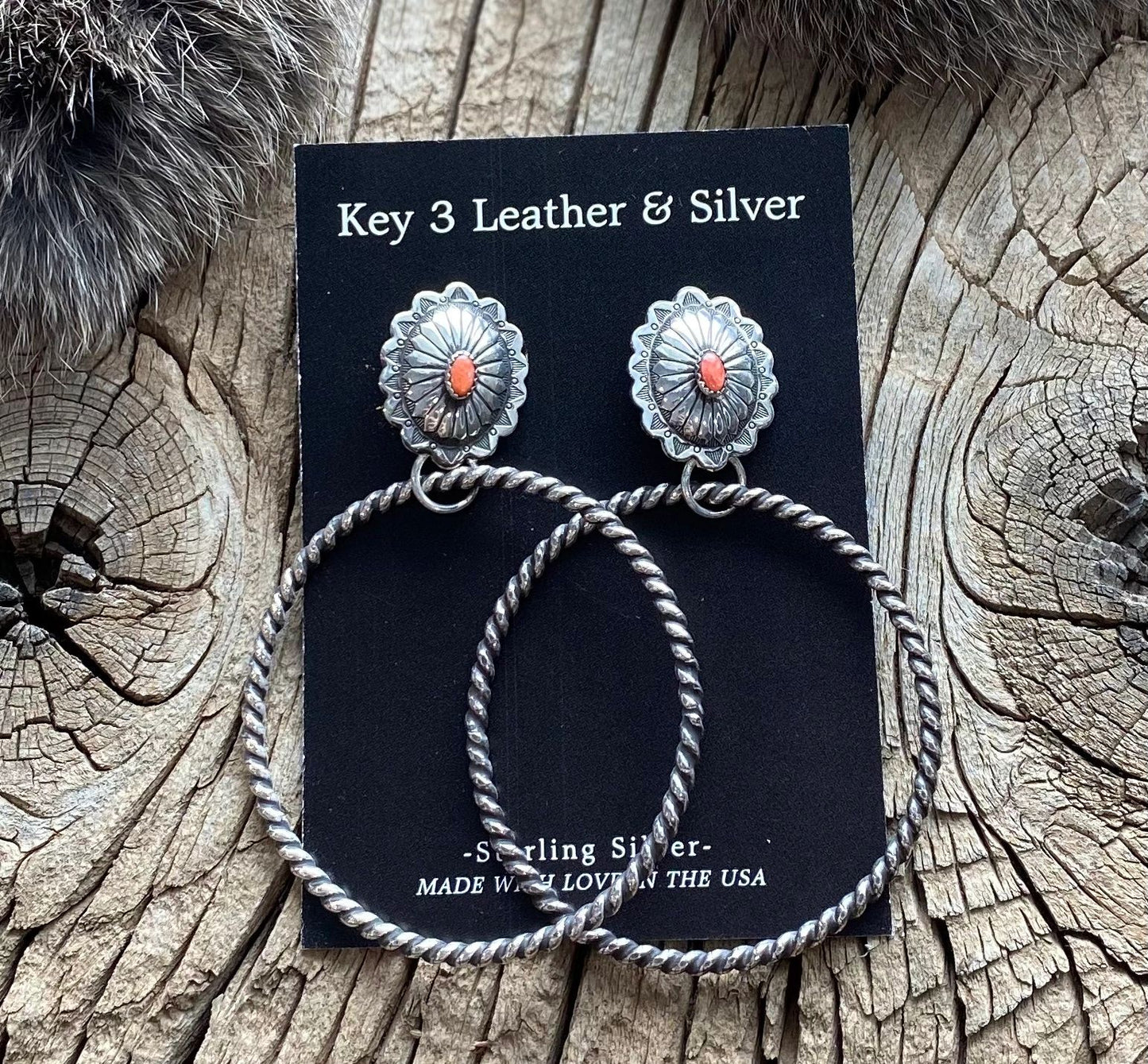 Red Spiny Concho Hoops image 0