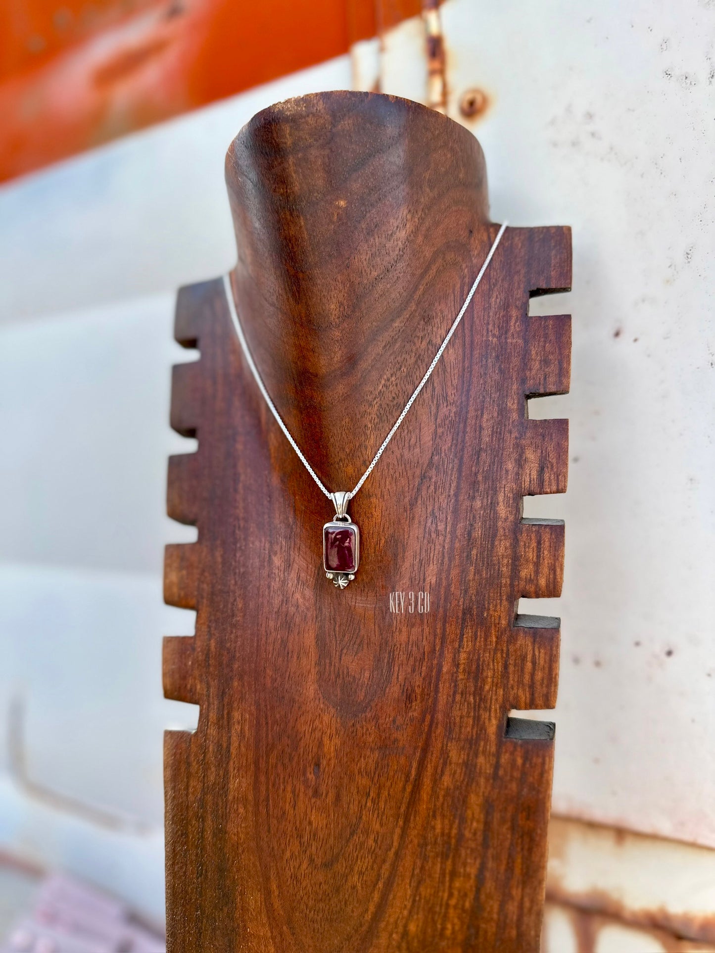 Rectangle Purple Spiny Pendant