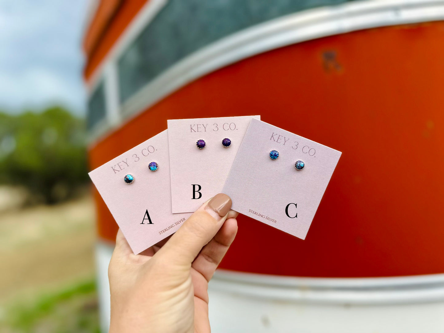 Purple Mohave 6mm Studs