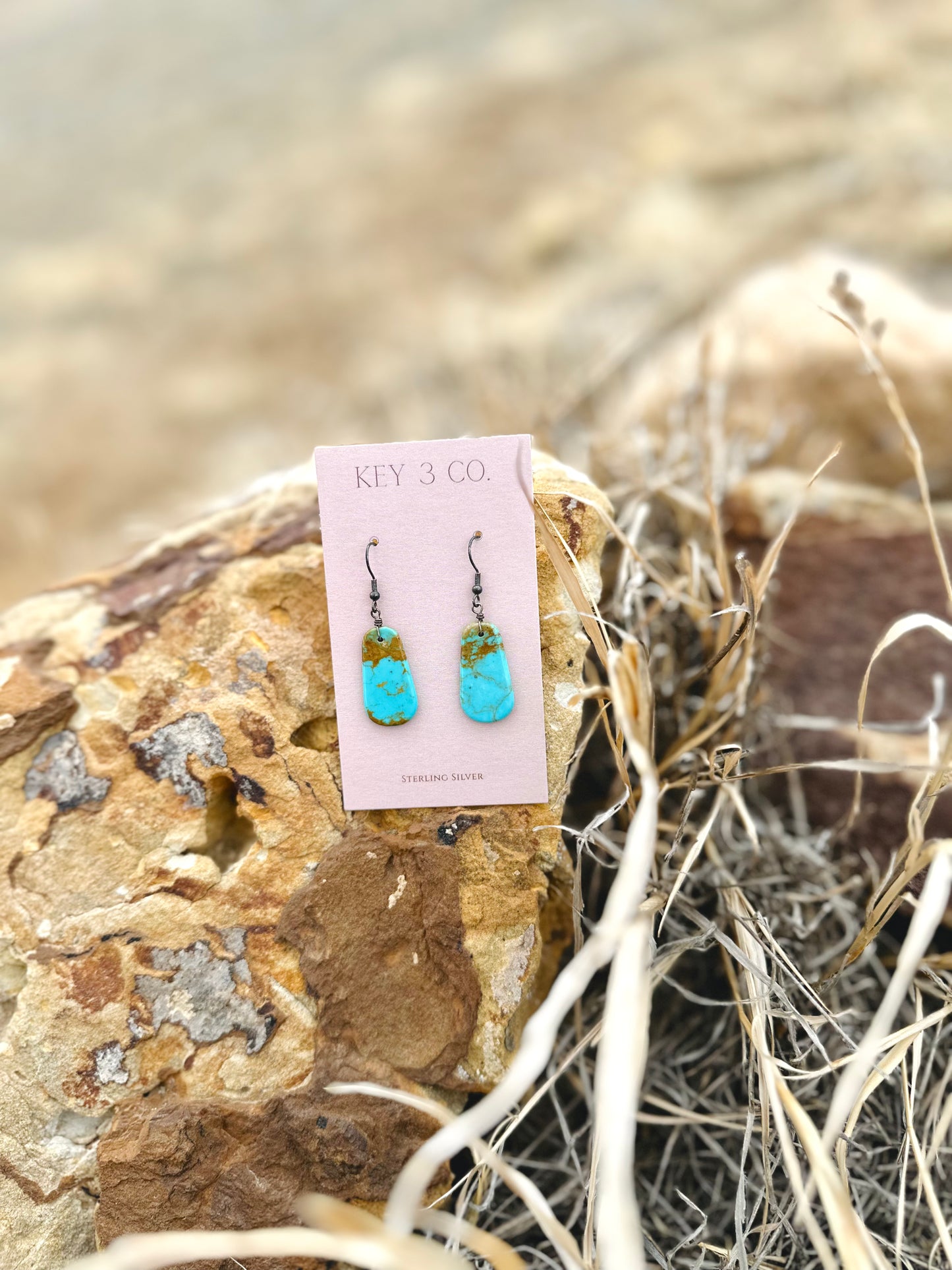 Fabulous in Slabs (turquoise slab dangle earrings)