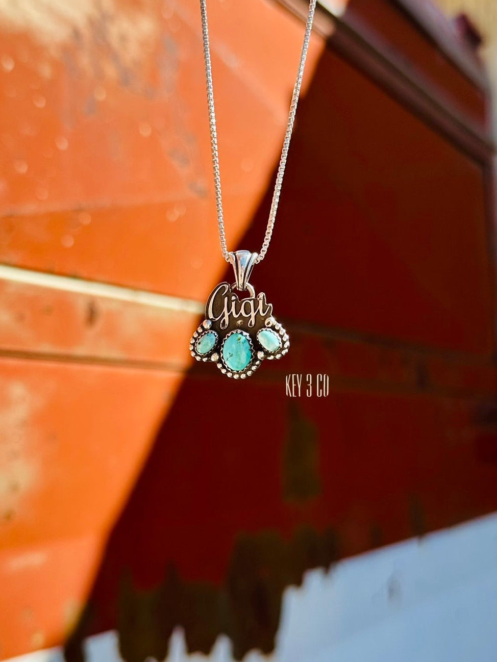 Gigi Three Stone Turquoise (PENDANT ONLY)