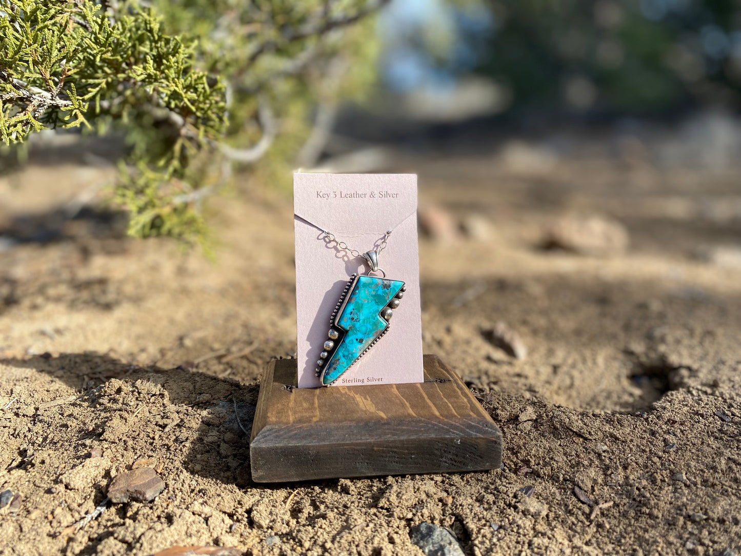 Turquoise Lighting Bolt Pendant image 1