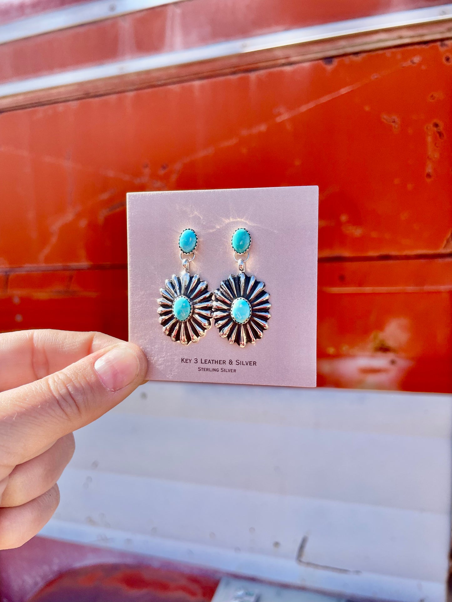 Turquoise Concho Earrings image 0
