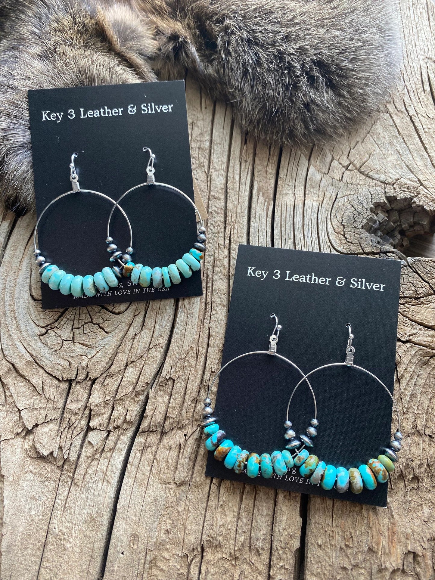 Kingman Turquoise Hoops image 0