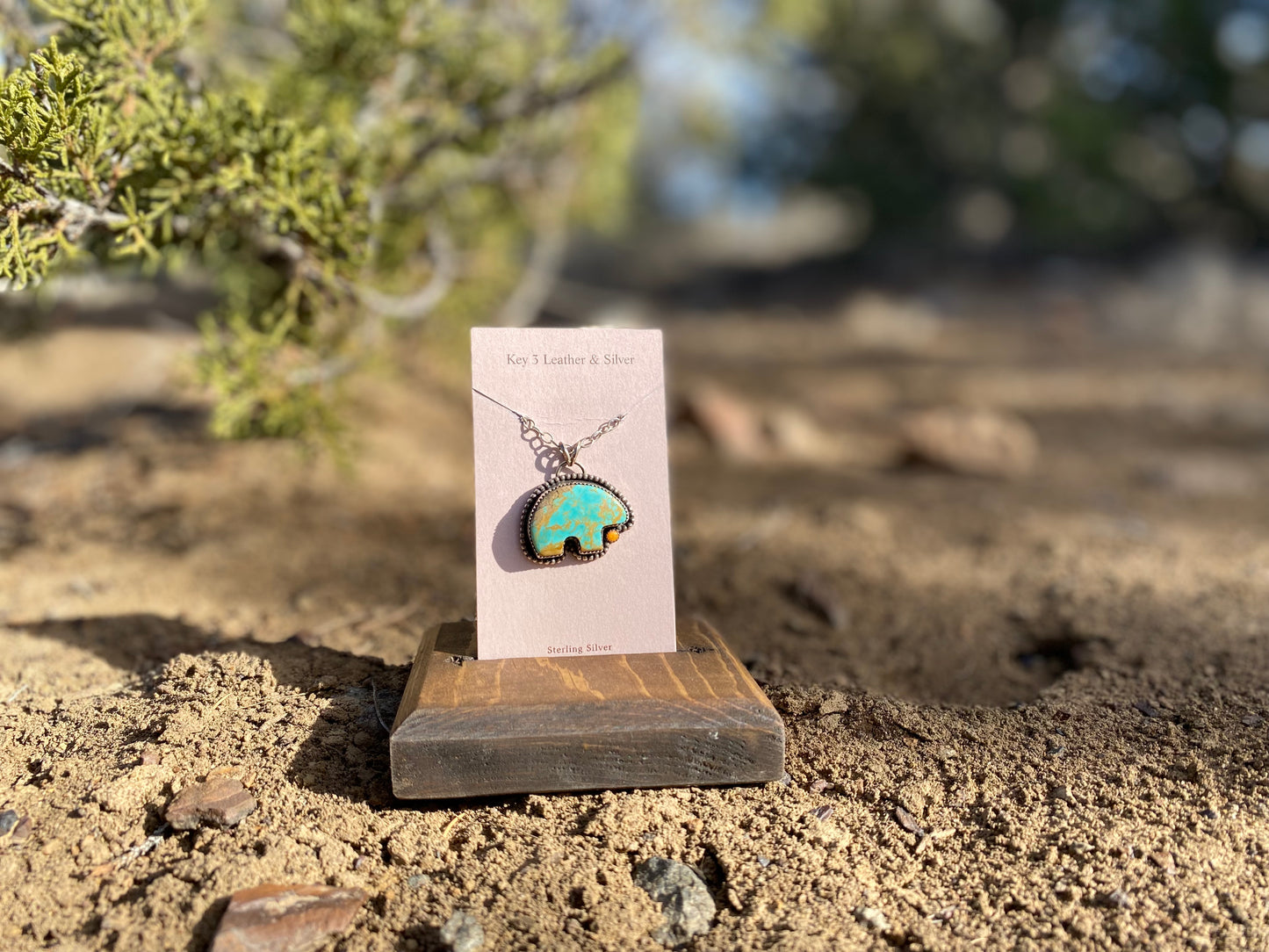 Turquoise Bear Pendant image 1