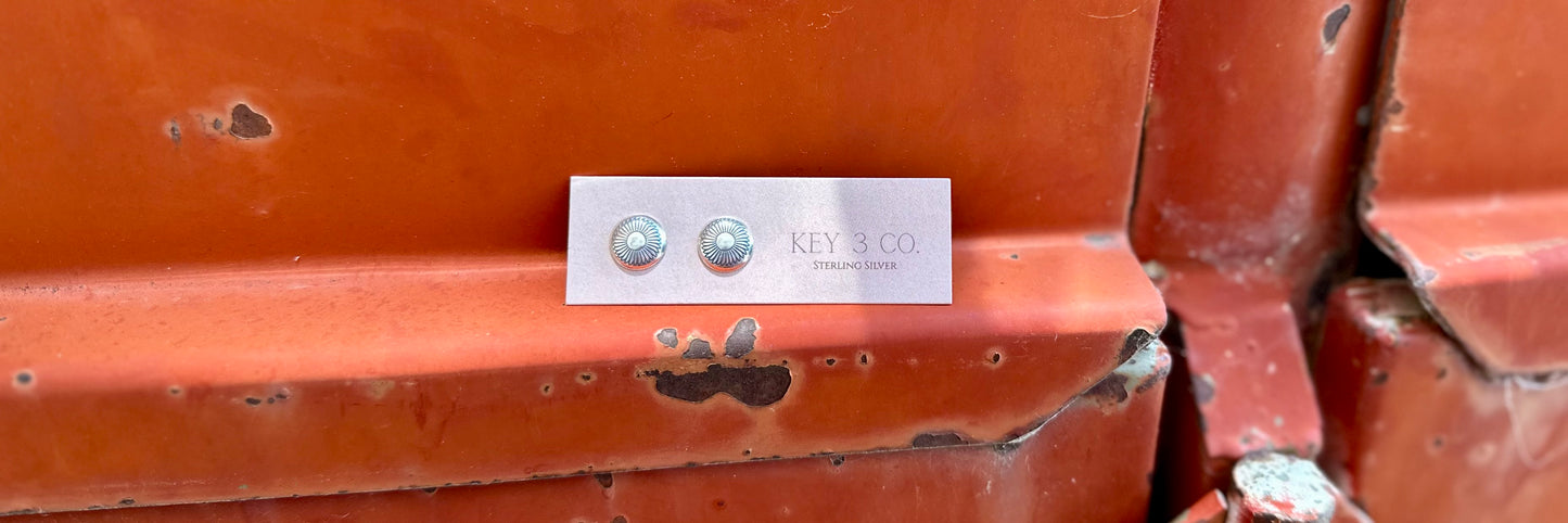 Sterling Silver Domed Flower Studs