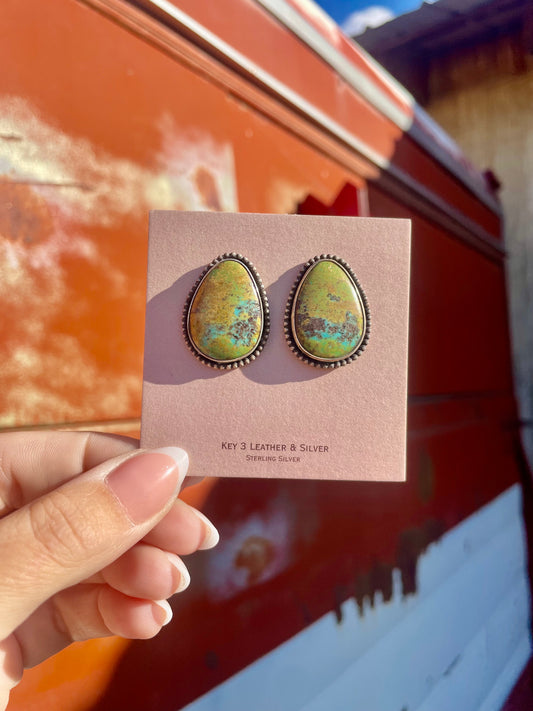 Green Turquoise Studs image 0