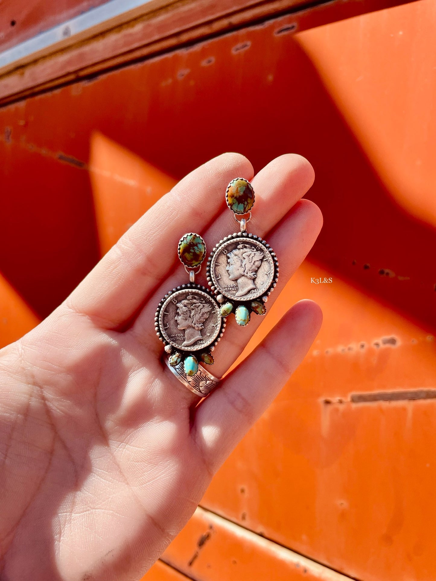 Turquoise Mercury Earrings image 0