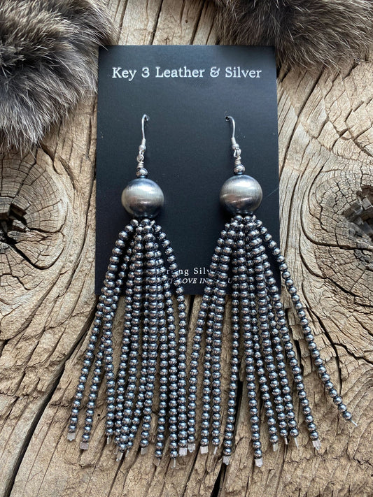  Pearl long Tassel Earrings image 0