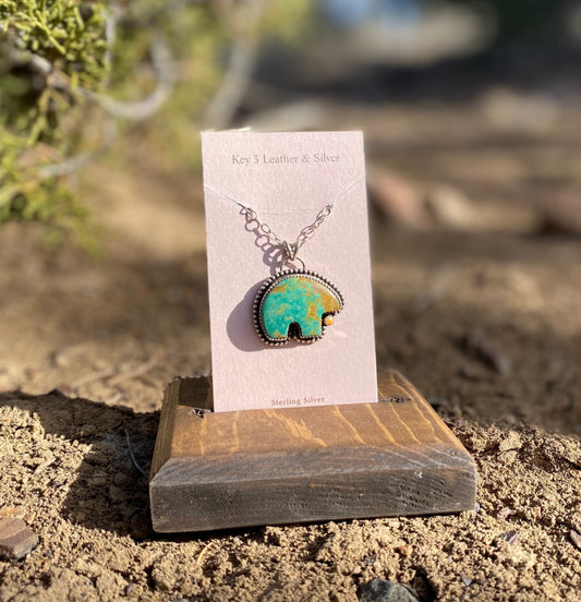 Turquoise Bear Pendant image 0