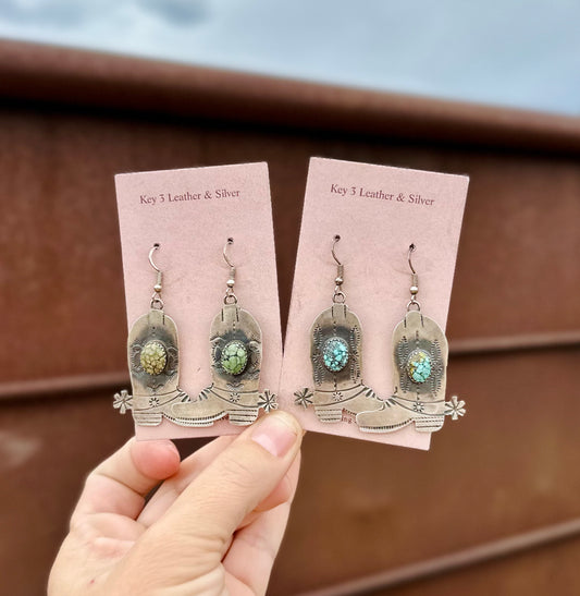 Sterling Silver Boot Earrings