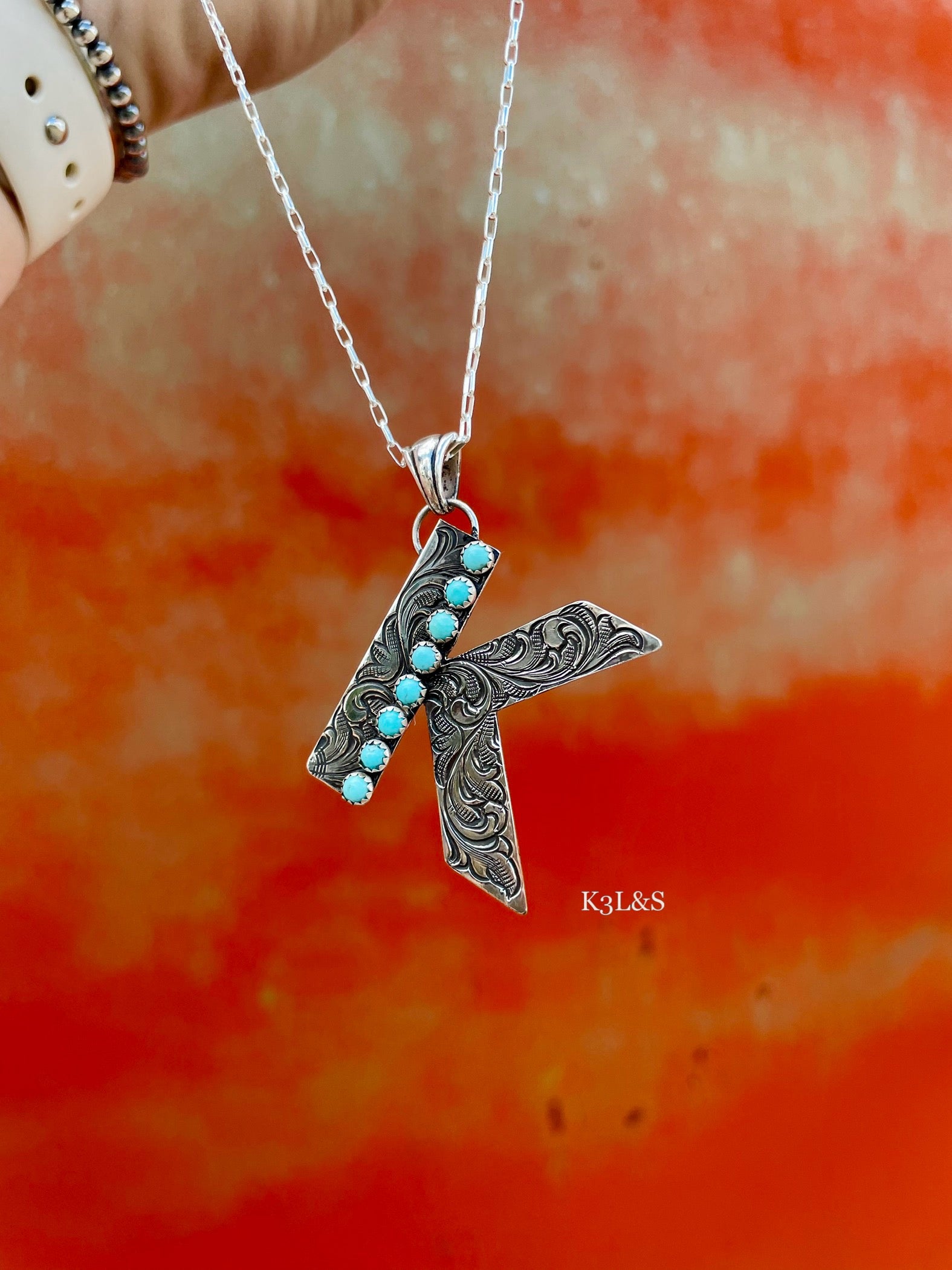 Pre- Order Engraved Turquoise Letters image 2