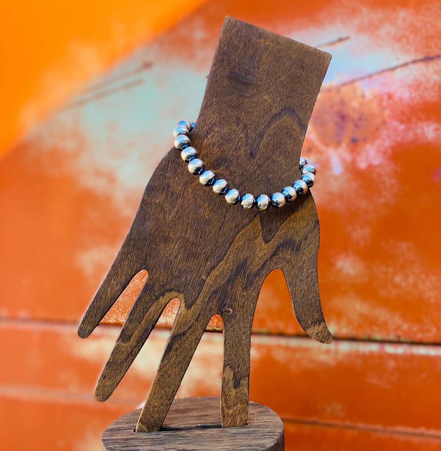 8mm Sterling Silver Stretch Bracelet image 0
