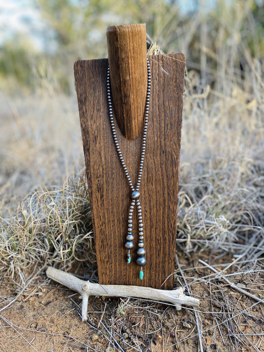 Turquoise Teardrop Lariat Necklace image 0