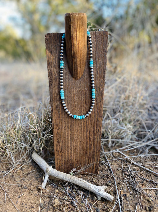 Turquoise & Pearl Necklace image 0
