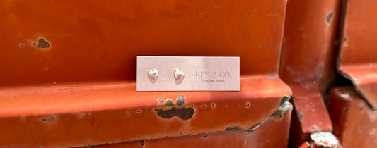 Small Domed Heart Studs