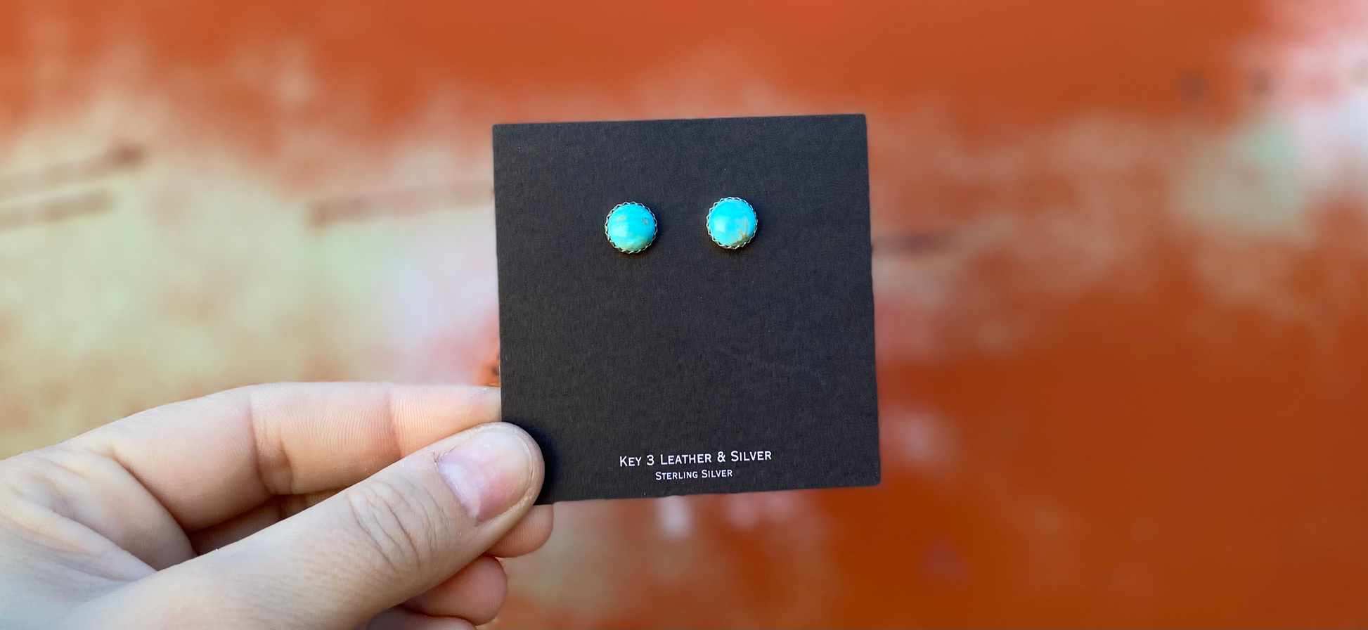 8mm Turquoise Studs  image 0