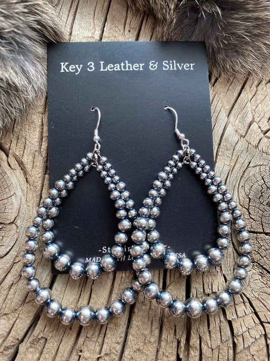 Double Loop Pearl Earrings image 0