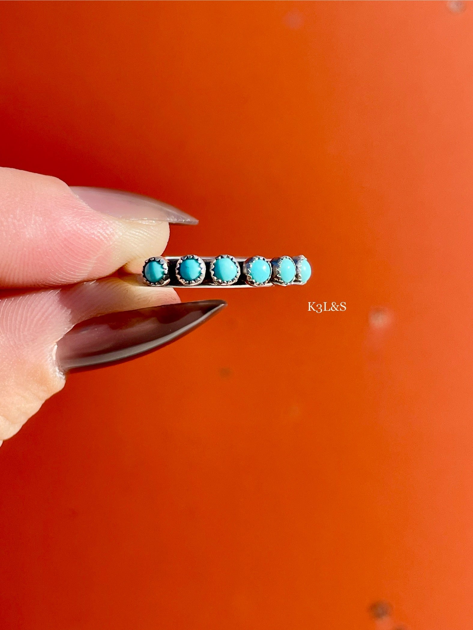 Pre- Order Turquoise Straight Band Rings image 3