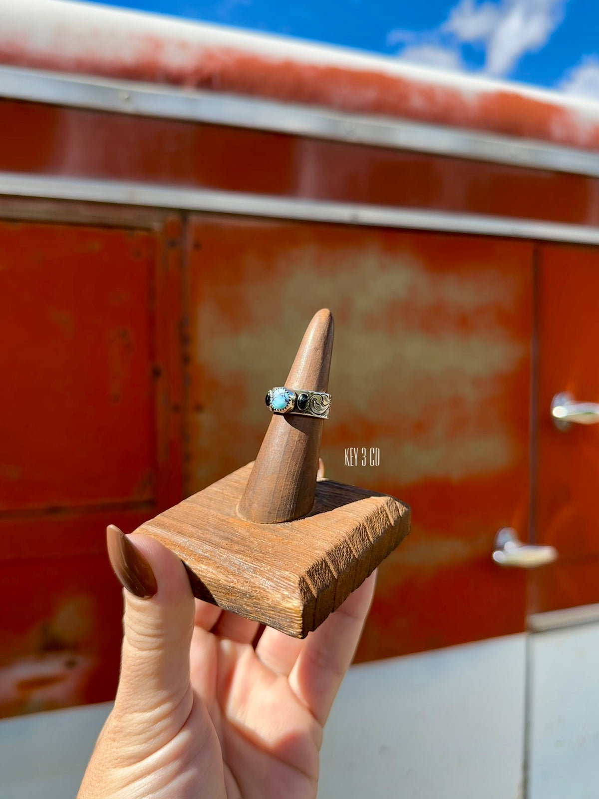 Hand Engraved Golden Hills Ring