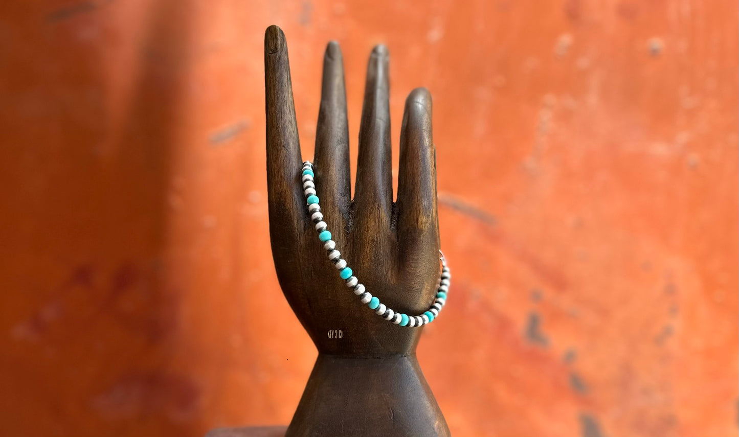 Turquoise & Pearls Bracelet