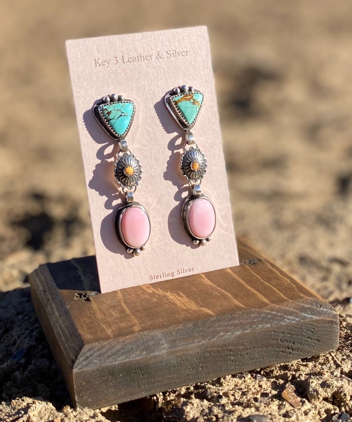 Three stone Multi Color Dangles image 2