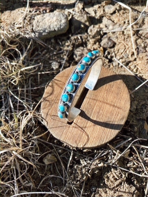 Round Multi-Stone Turquoise Cuff image 0