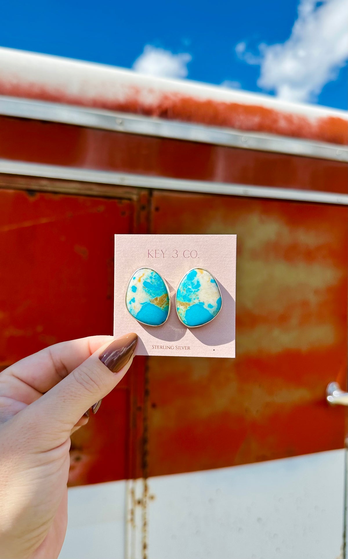 Sky Blue Turquoise Studs