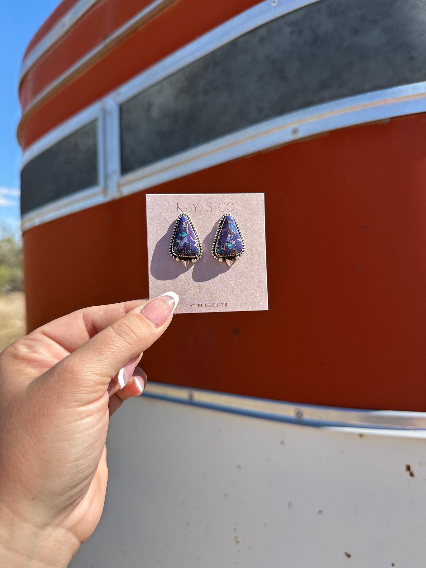 Large Purple Mojave Studs