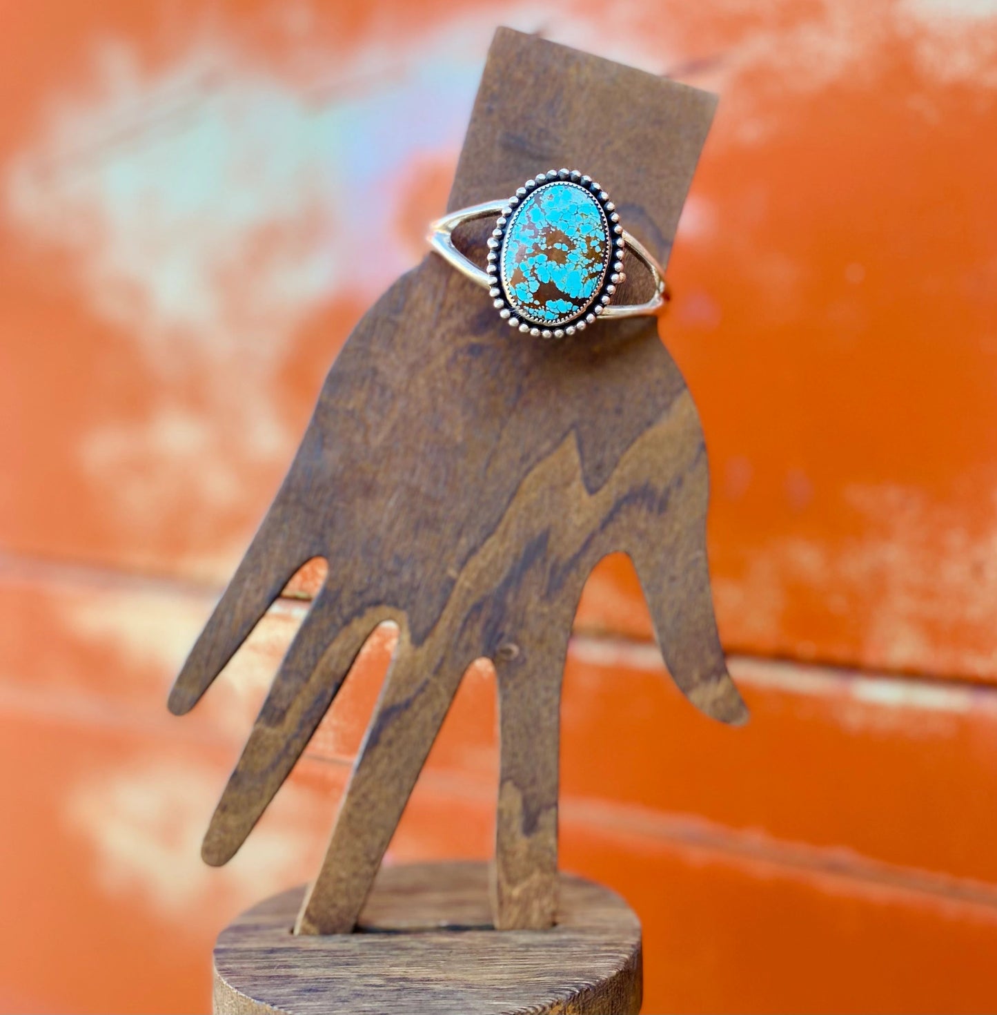 #8 Turquoise Sandcast Bracelet image 0