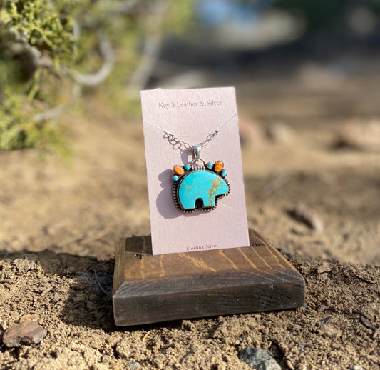 Royston Bear Multi Stone Pendant image 0