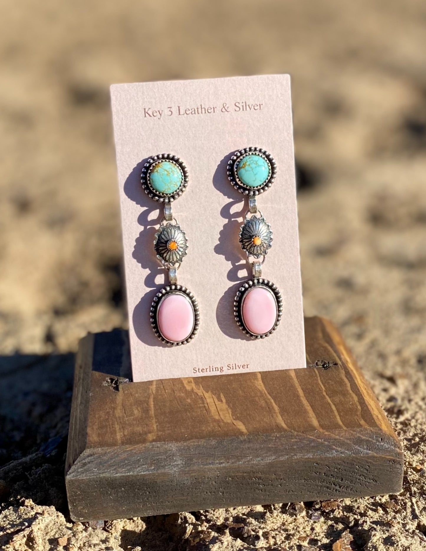 Three stone Multi Color Dangles #3 image 1