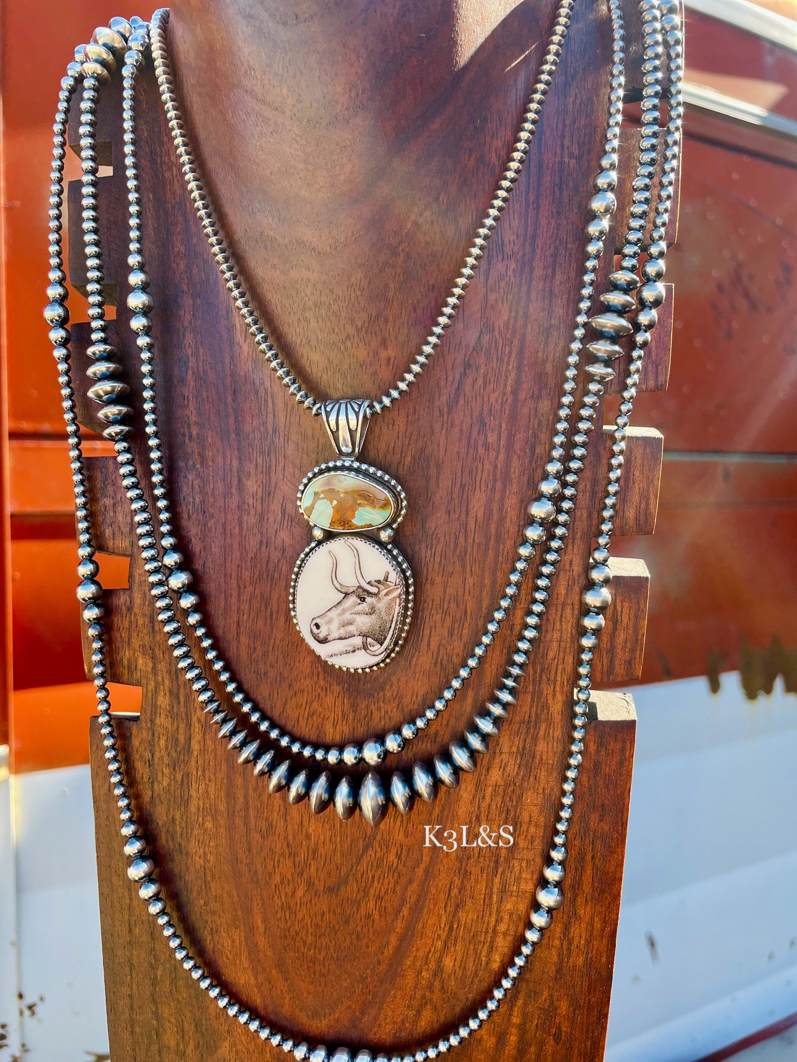 LongHorn Turquoise Pendant image 1