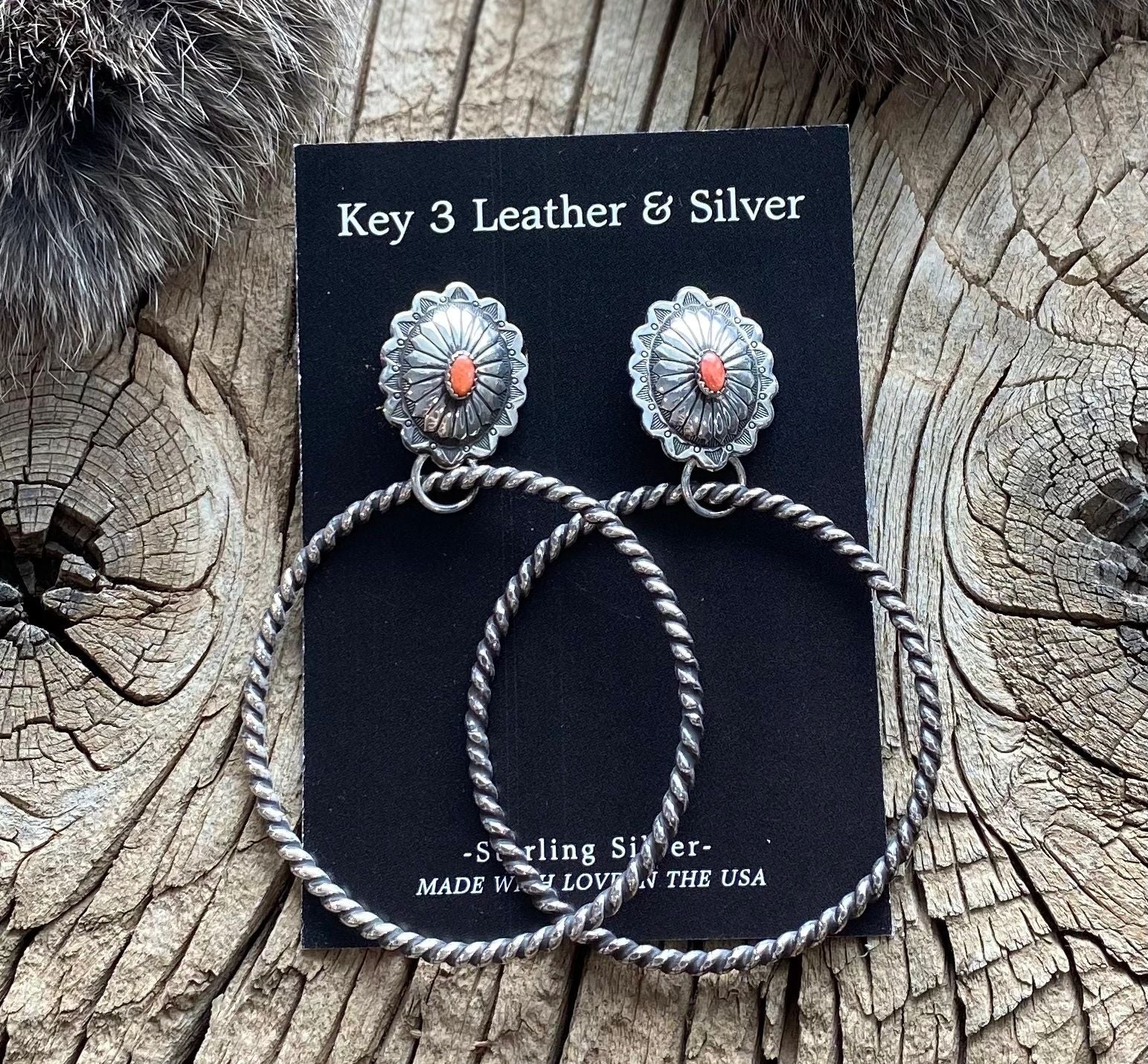 Red Spiny Concho Hoops image 0