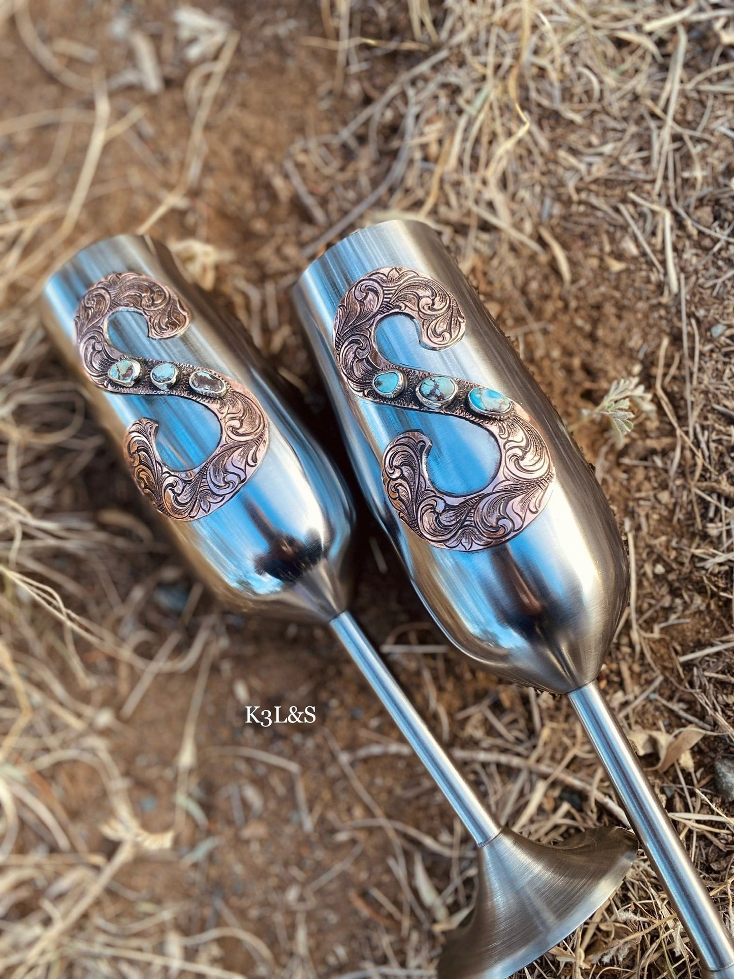 Golden Hills Turquoise, Stainless Steel Flutes image 1
