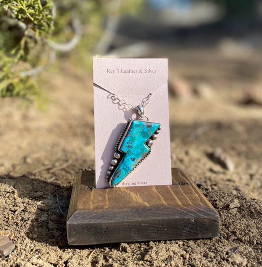 Turquoise Lighting Bolt Pendant image 0