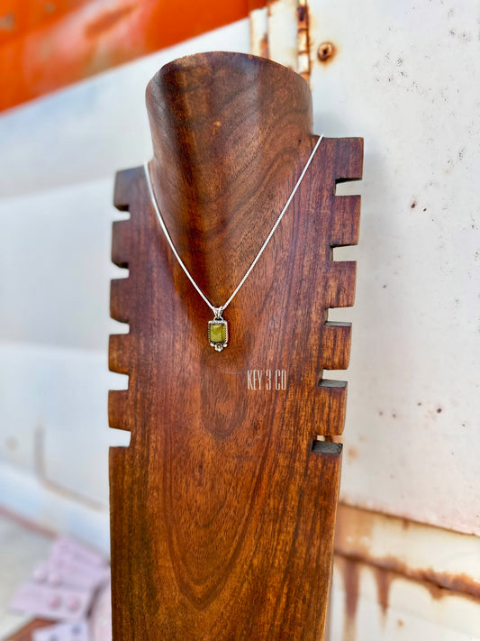 Square Green Pilot Mountain Pendant