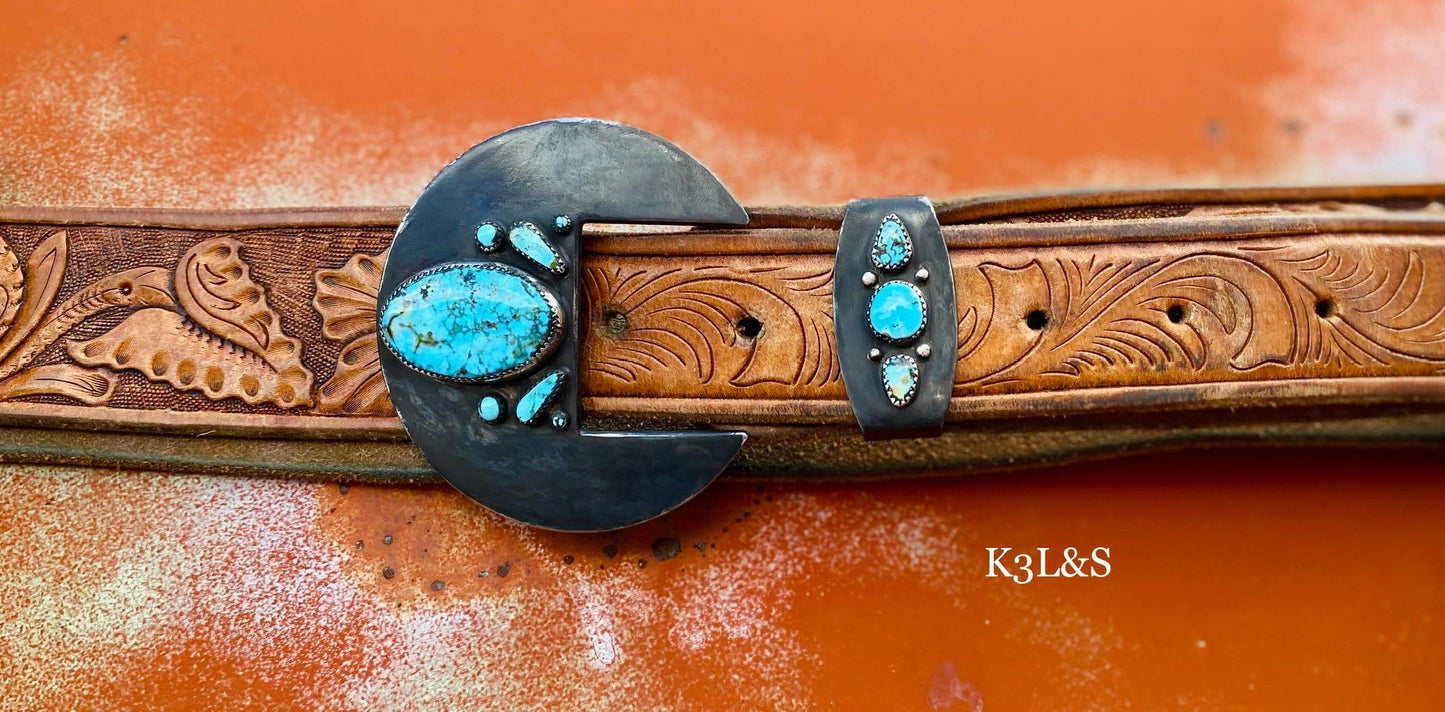 Turquoise Steel Buckle image 1