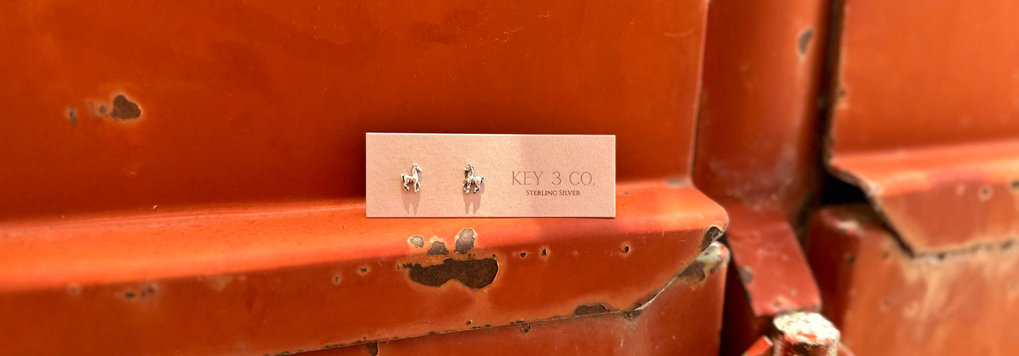 Silver Pony Studs