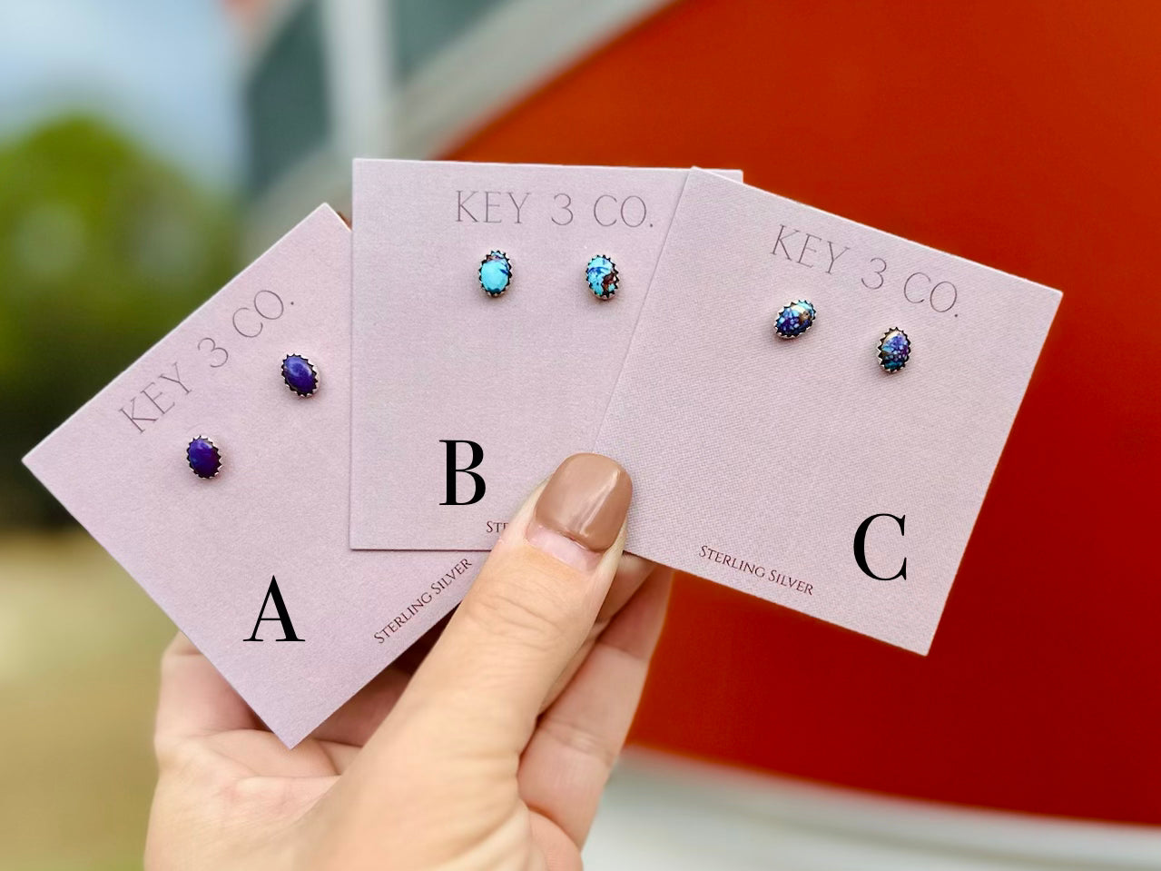 Purple Mohave Oval Studs