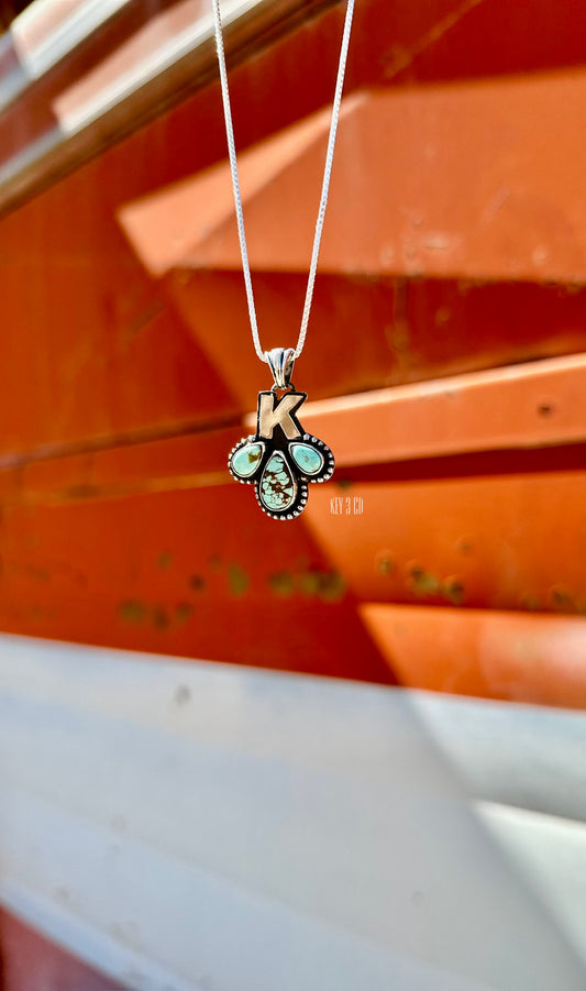 Pre-Order 3 Stone Large Initial Pendant