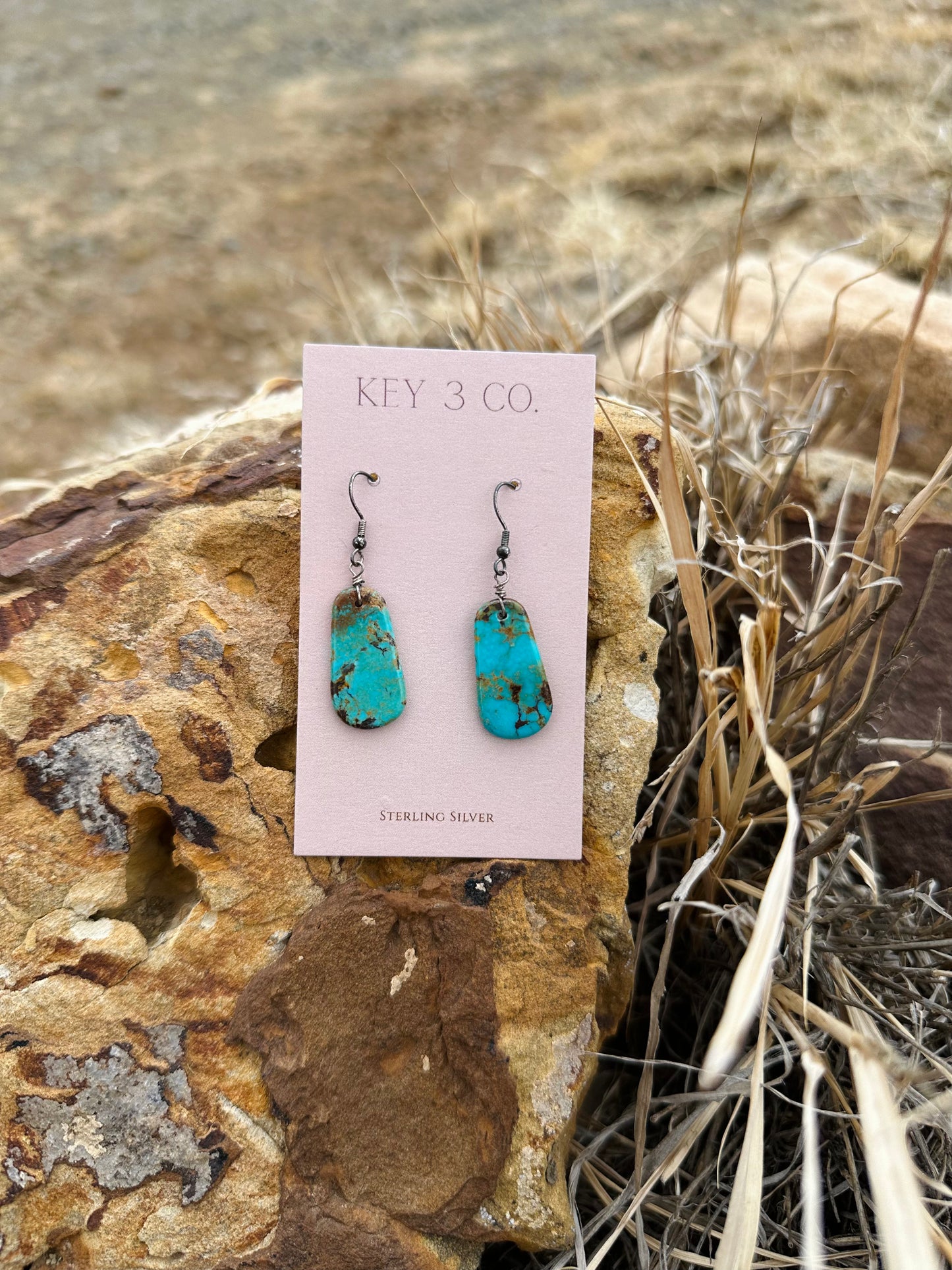 Fabulous in Slabs (turquoise slab dangle earrings)