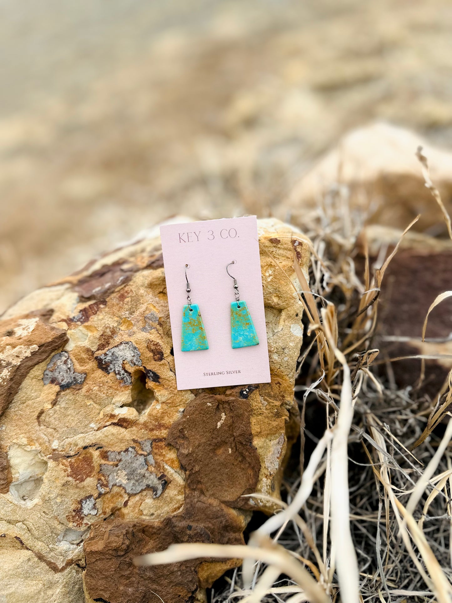Fabulous in Slabs (turquoise slab dangle earrings)